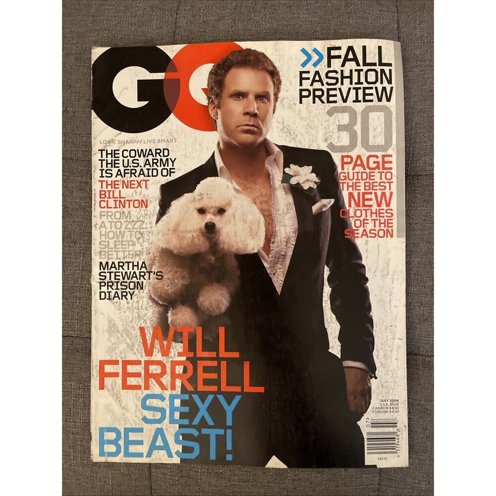 GQ GENTLEMEN'S QUARTERLY MAGAZINE JULY 2004 WILL FERRELL FALL FASHION
